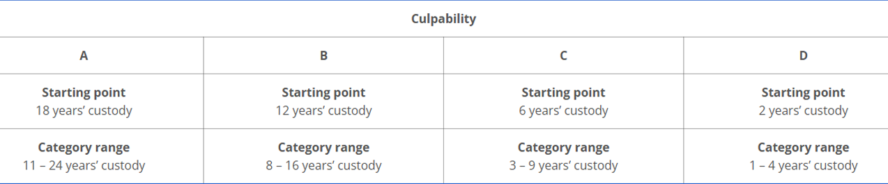 Mansluaghter Sentencing Guidelines